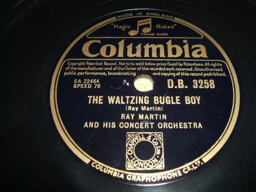 78rpm Columbia DB3258 - Ray Martin The Waltzing Bugle Boy / Lazy Cowboy