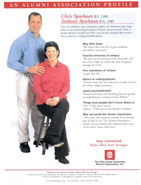 2003 Ohio State University Alumni Print Ad, Chris & Stefanie Spielman Profile