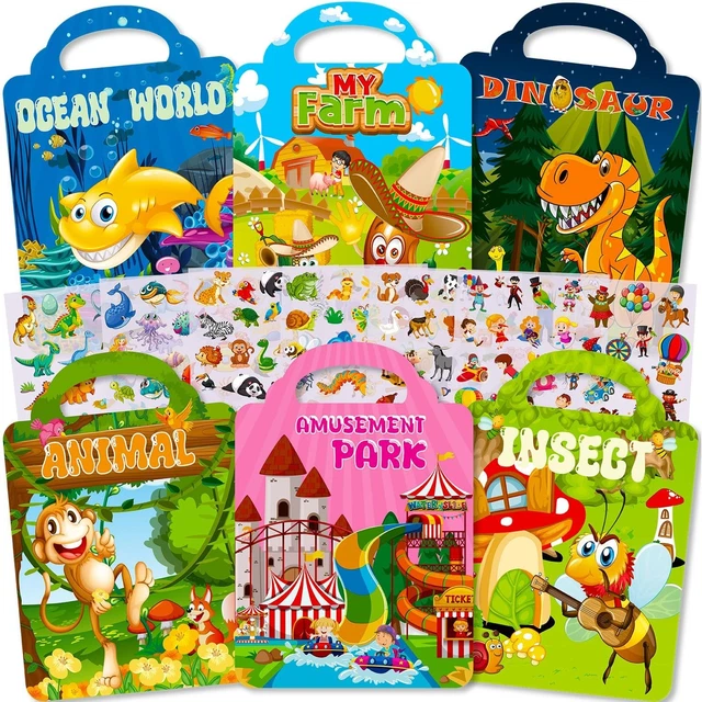 Klever Kits Libro Con Adesivi 3D Riutilizzabili Per Bambini - Portatile, Impermeabile - Età 2-6 Anni - 6