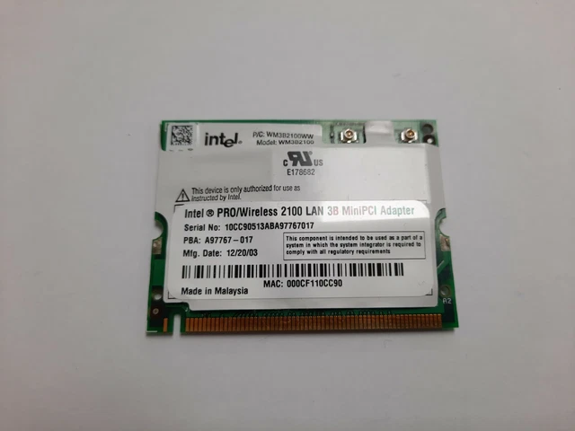 INTEL WM3B2100 - Intel PRO/Wireless 2100 LAN 3b Mini PCI Adaptateur EUR ...