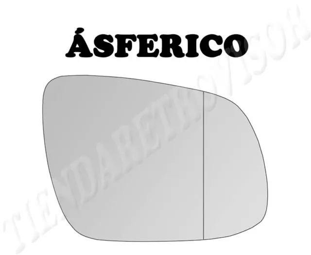 CRISTAL RETROVISOR PARA KIA CEED 2010-2012 ASFERICO Derecho(Copiloto)