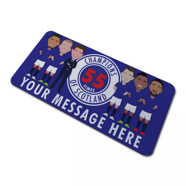 Rangers 55 Times Champions Scotland Personalised Bar Runner Mat Add Any Message