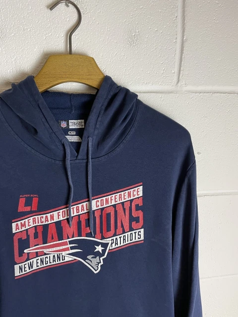 Felpa con cappuccio NFL New England Patriots da uomo grande blu football americano USA 2