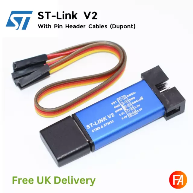 ST-Link STM8 STM32 v2 Programmer & Emulator Latest Firmware - Blue Black Pill