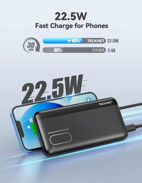 Power Bank 25 800 MAh Charge Rapide 22,5W PD - Écran LED, USB-C, Chargeur Portable Pour Smartphone Et Tablette
