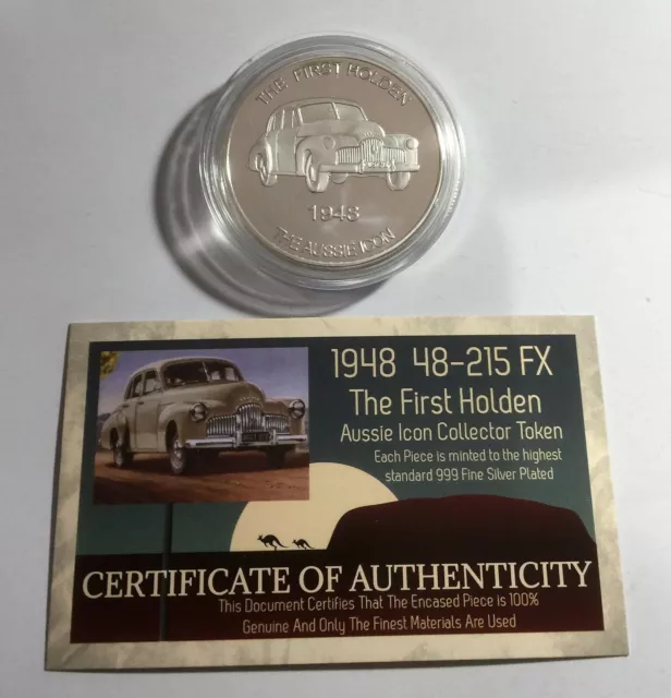 1 OZ 1948-215 FX, The First Holden Coin/token Finished in 999 Fine Silver. Gift