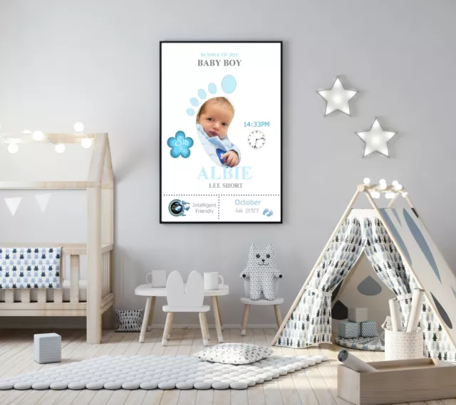 Personalisiert 1. Geburtstag Baby Junge Foto A4 Druck Geschenk Tierkreis