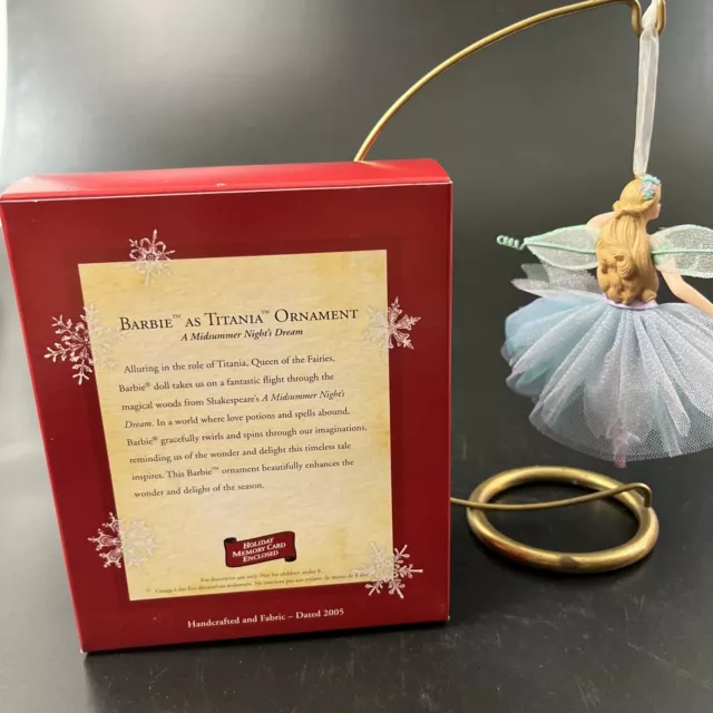 Hallmark 2004 Barbie as Titania Midsummer Night's Dream Keepsake Ornament Fairy 2