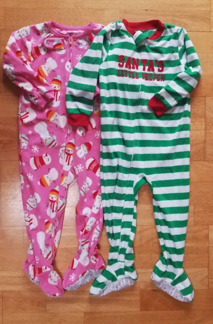 Carters Baby Girl footie pajamas sleepwear fleece 24 months