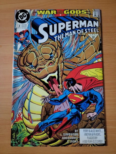 Superman The Man of Steel #3 Direct Market Edition ~ NEAR MINT NM ~ 1991 DC