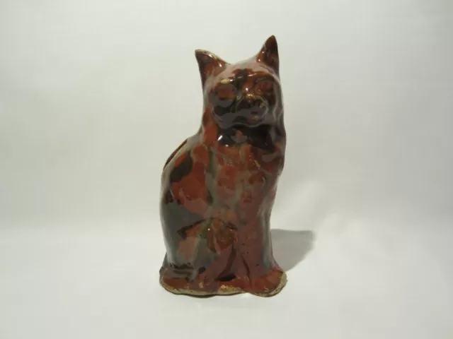 Ancienne Tirelire A Casser Chat Assis Gres Emaille Zoomorphe Moneybox Piggy Bank