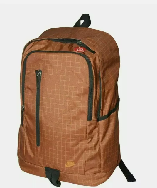 Nike All Access Sole Day Backpack School Bag Rust GRID Orange 15" Laptop NWT $50