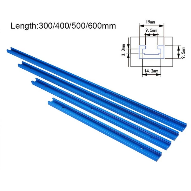 Utile Mitra Jig Professionale Router T-Track Strumenti 300-600mm Alluminio
