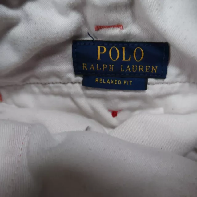 POLO RALPH LAUREN Shorts Mens 33 Red Chino Koi Fish Relaxed Fit Flat ...