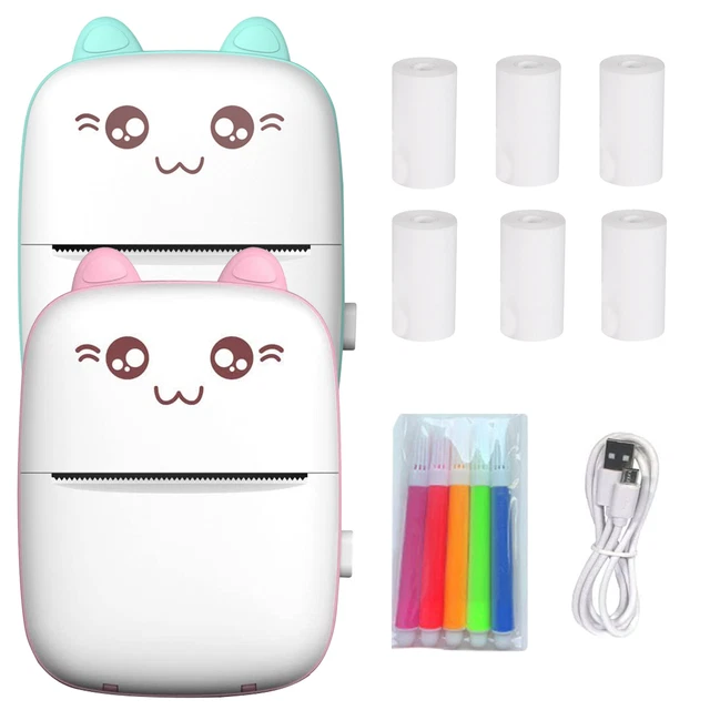 Portable Mini Thermal Label Printer Pocket Bluetooth Phone Photo Machine 5 Roll