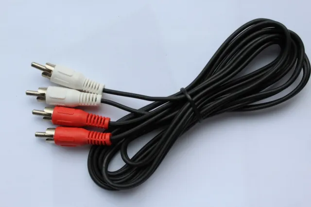 Pack 25 x RCA Twin Phono zu Twin Phono Leitungen rot/weiß Stecker 1,5 Meter lang