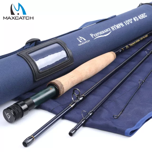 Maxcatch Nymph fly rod Canne à pêche 3WT 4WT 10ft  Graphite IM10 action rapide