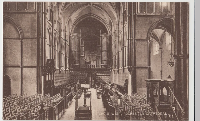 Kent; Choir West, Rochester Cathedral PPC By Valentines, Unused, c 1920's