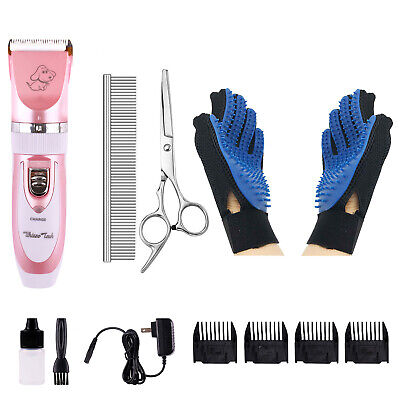 Professional Pet Dog Cat Clippers Scissors Hair Grooming Trimmer Shaver Kit Set