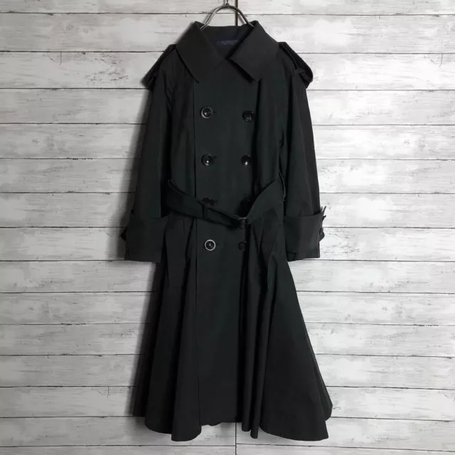 Yohji Yamamoto A-line long trench coat spring coat black size M Japan