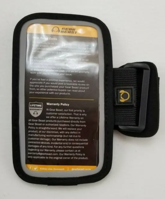 GEAR BEAST Premium Plus  ARMBAND - LRG - Black ~ New Unsealed Bag