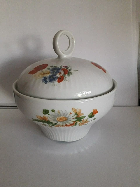 Zuckerdose Graf v.Henneberg Porzellan mit Blumendekor  DDR, Sammlungsauflösung