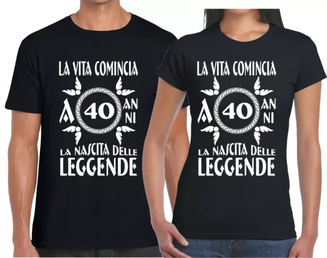 T-shirt da uomo donna 40 Anni Nascita delle Leggende Idea Regalo per Compleanno