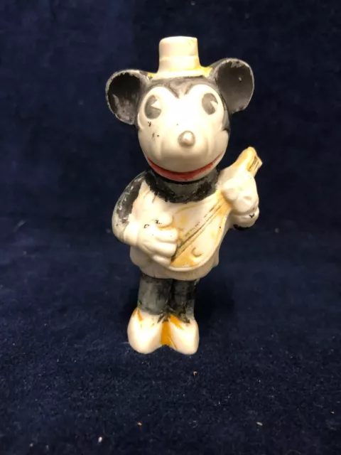 1930'S Disney Bisque Minnie Mouse Playing Mandolin, Geo Borgfeldt