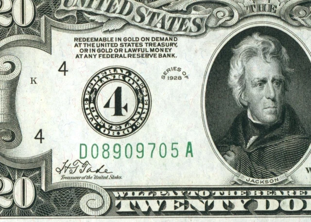 $20 1928 ((HIGHER GRADE VF+++/XF)) (( Cleveland )) Federal Reserve Note AUCTIONS