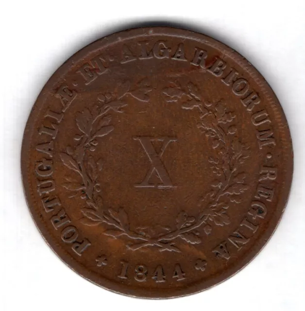 Portugal, 10 Reis, 1844.                                       DY18107