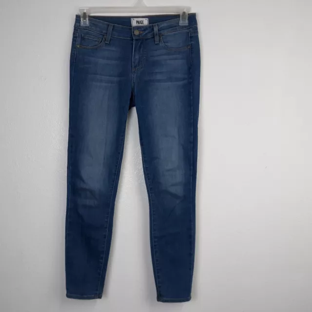 PAIGE Verdugo Ankle Skinny Jeans Size 28 Mid Rise Stretch Light Wash Blue Denim