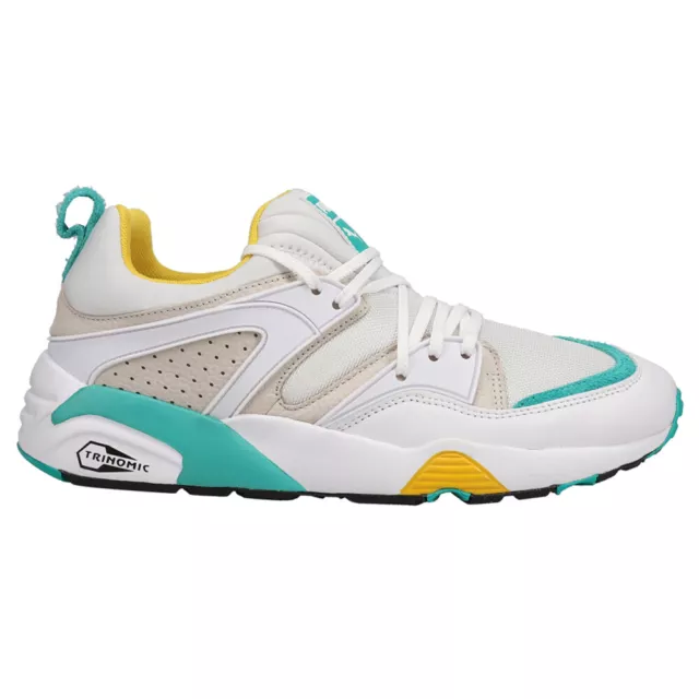 Puma Blaze Of Glory Retro Lace Up  Mens Blue, White, Yellow Sneakers Casual Shoe