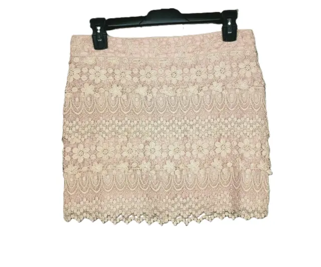 American Eagle Size 0 Women's Peach Lace Boho Mini Skirt