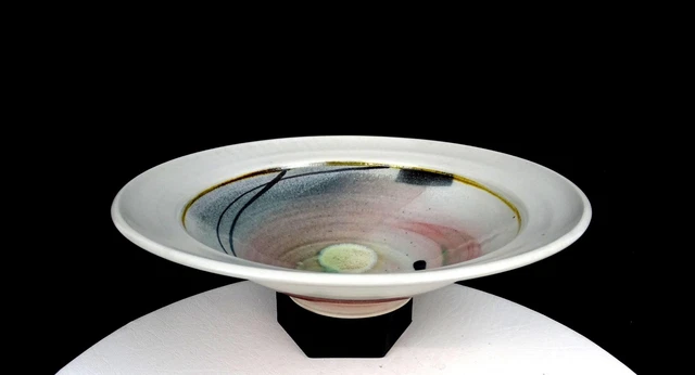 Studio Art Pottery Artist Signed Wheel Thrown MCM Vintage 11 1/4" Bowl