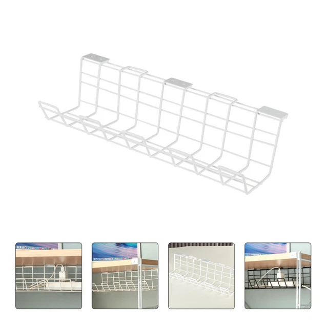 WHITEUNDER DESK CABLE organizer Iron Management Box Switchboard Wire ...