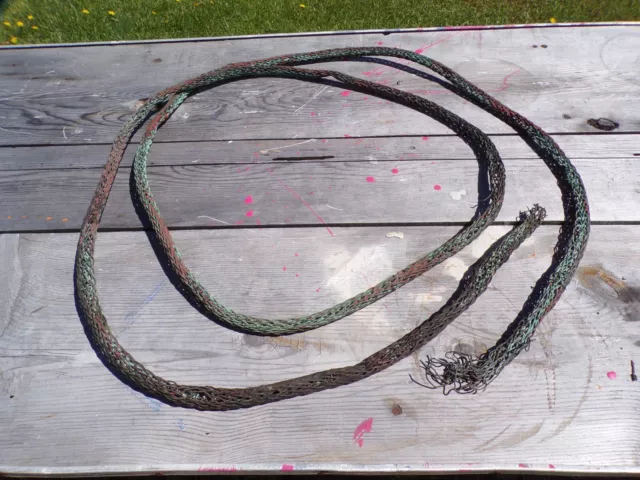 1900's antique barn lightning rod copper braided cable, weathervane, 12' long