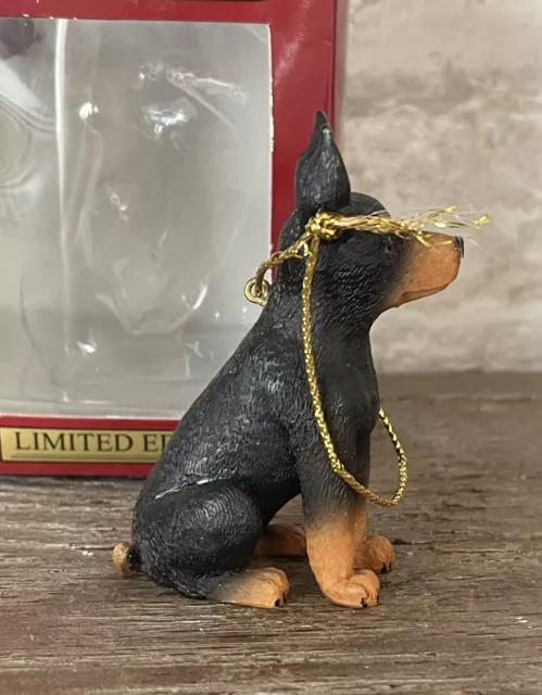 Doberman Pinscher Miniature Dog Ornament - Black & Tan Kitschy Fun Ornament 3