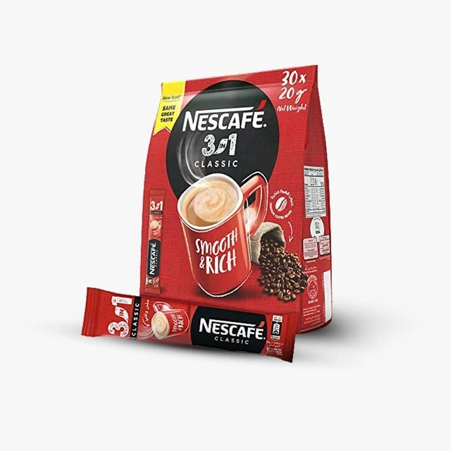 NESCAFE 3 IN 1 Classic Instant Coffee 30 x20g Sticks نيسكافيه كلاسيك