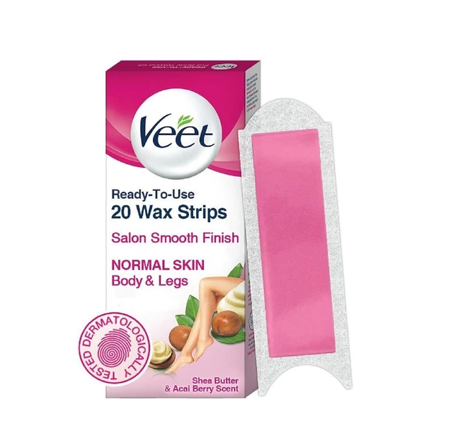 Veet Kit complet de bandes d'épilation à la cire pour peaux normales - 20...