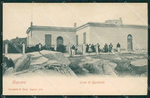Sassari La Maddalena Caprera Casa Garibaldi PIEGHE cartolina QT2341
