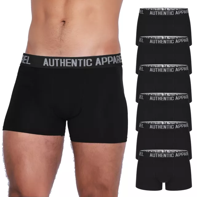 Mens 6 Pack Boxer Shorts Underwear Black Elastane Stretch Boxers Size S-4XL