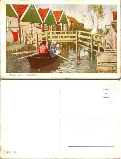 Vintage Postcard - VOLENDAM, North Holland, Netherlands, Bootje varen, Bridge