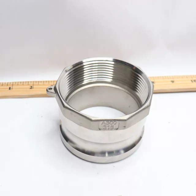 Cam and Groove 316 Stainless Steel 3" Male Adapter x 3" Female NPT Thread A300