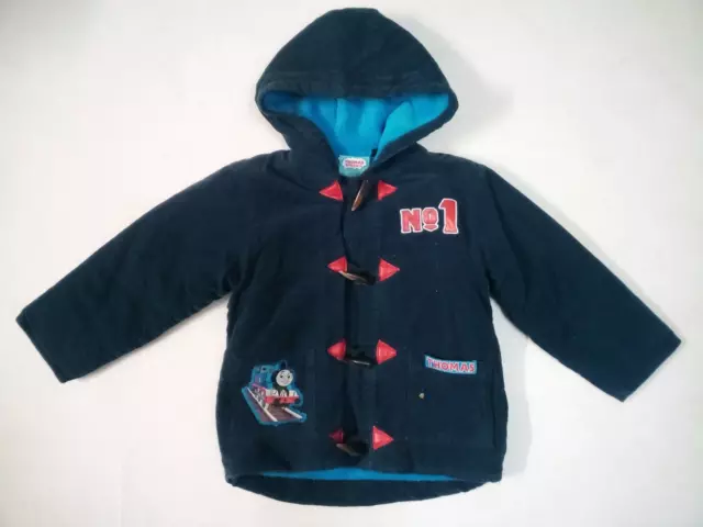 Thomas & Friends Kids Duffle Jacket, Warm Fleece Lined, Embroidered; Size 3