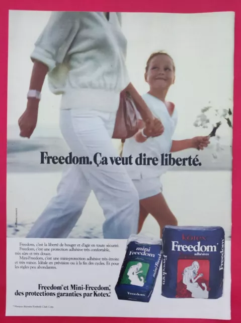 Publicité presse: FREEDOM Veut Dire Liberté Une Protection Garantie KOTEX 1978