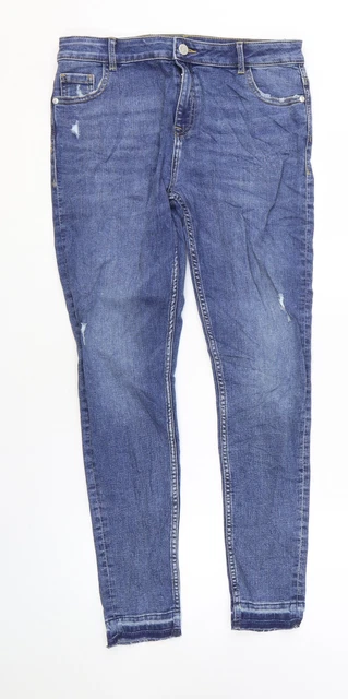 Jeans skinny blu da ragazza cotone Marks and Spencer taglia 13-14 anni cerniera normale
