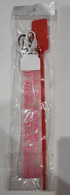Off-White Industrial Key Chain/lanyard With Zip Tie Clear White/Red New