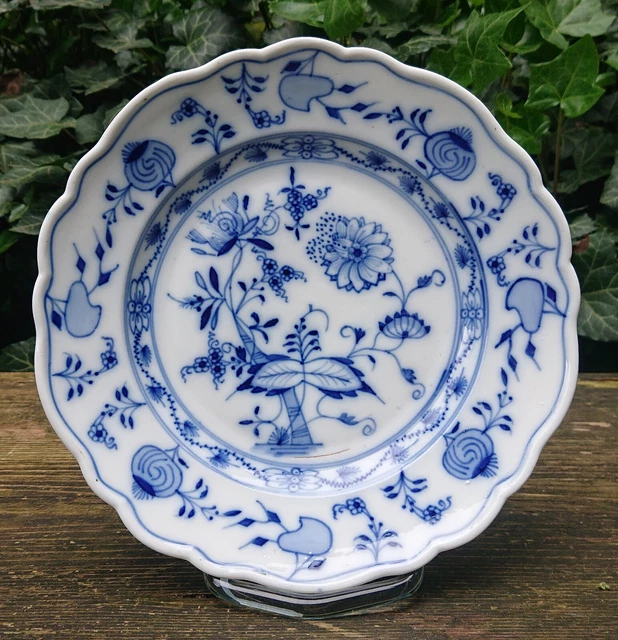 Vecchio Ernst Teichert Meissen Piatto Torta Piatto Da Blu Cipolla Ø 19,0 CM ~