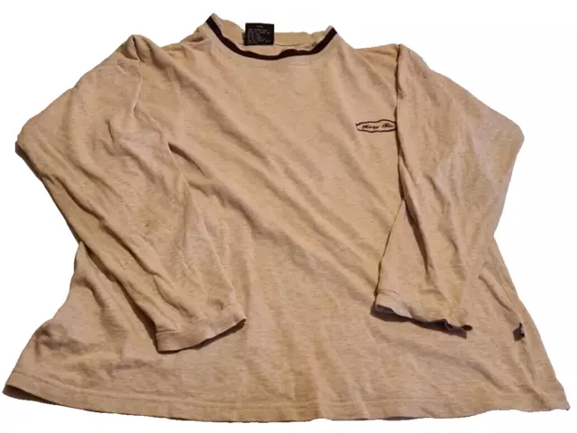 Vintage Hang Ten Long Sleeve T Shirt Beige Large 90s Sreetwear