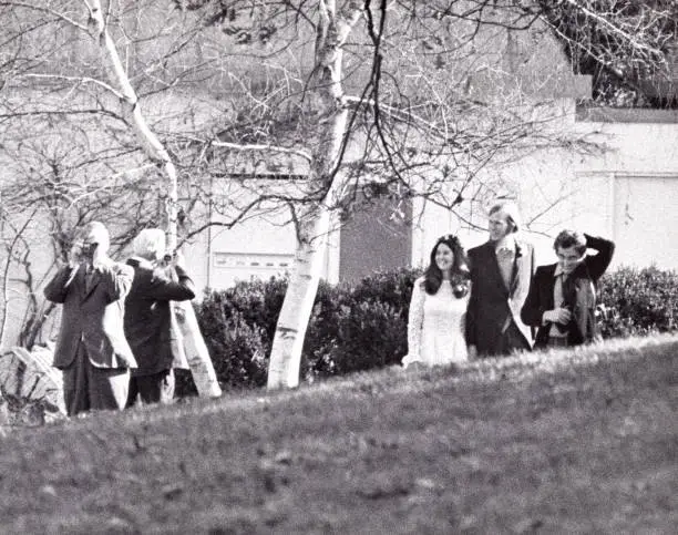 KENNEDY FAMILY AT Kathleen Kennedy's Wedding at Holy Trinity - 1973 Old ...